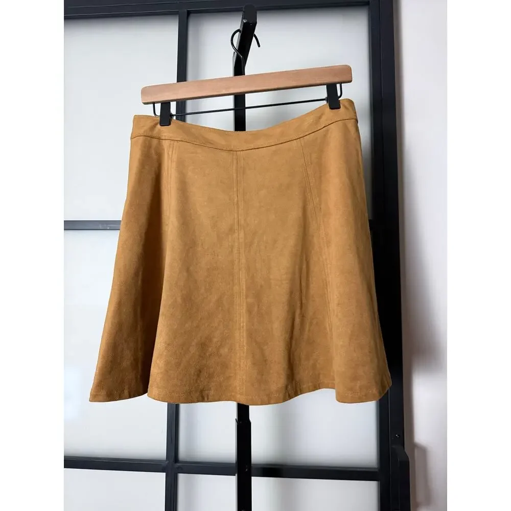 Loft Faux Suede Seamed Skirt Size 6
